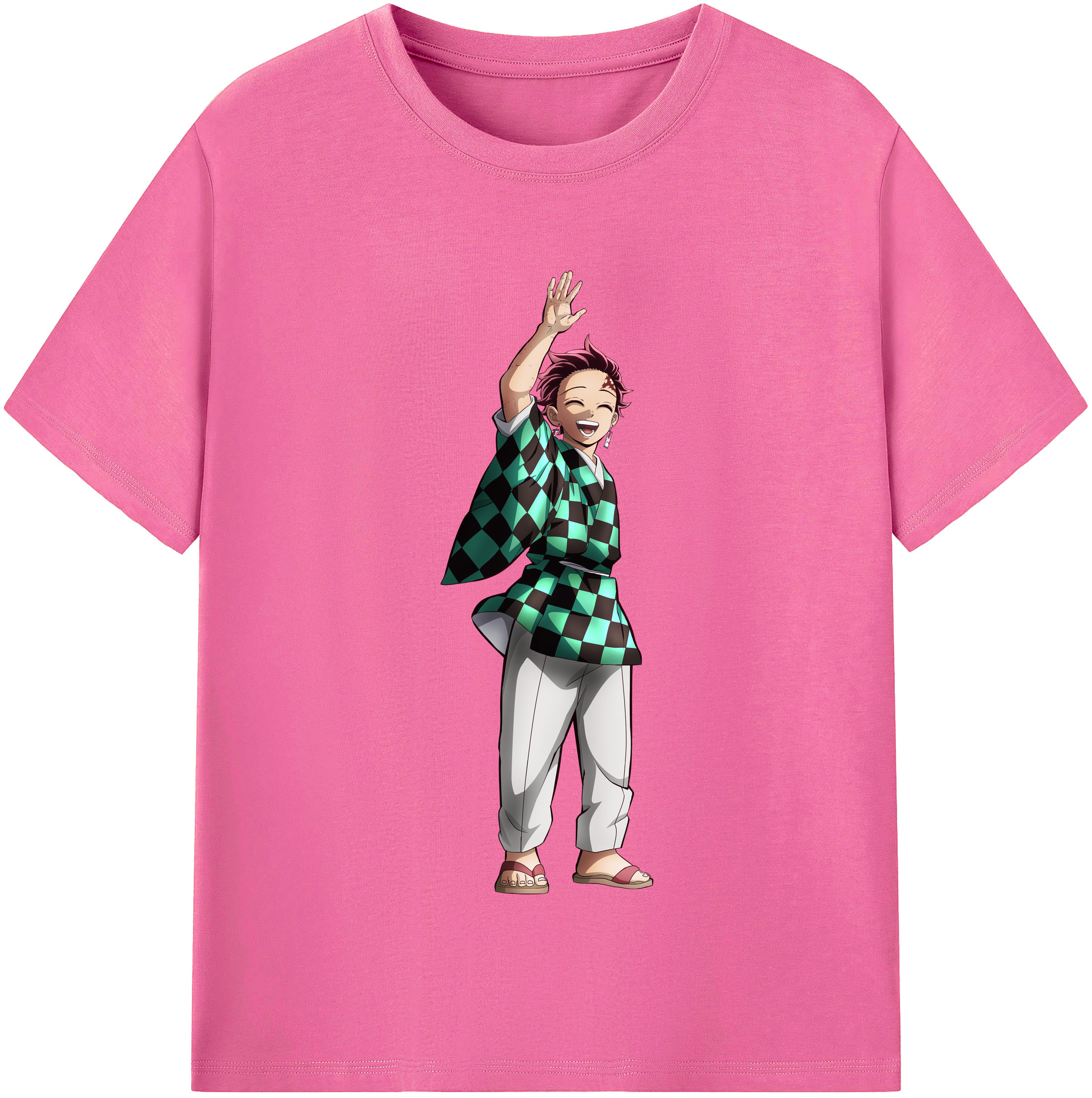 （画像用） 鬼滅の刃 竈門 炭治郎／かまど たんじろう Kamado Tanjirou レディースカジュアルプリントTシャツ（綿100％）